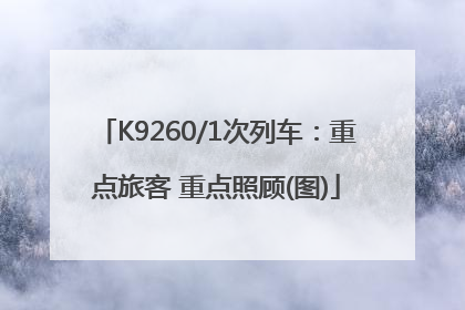 K9260/1次列车：重点旅客 重点照顾(图)